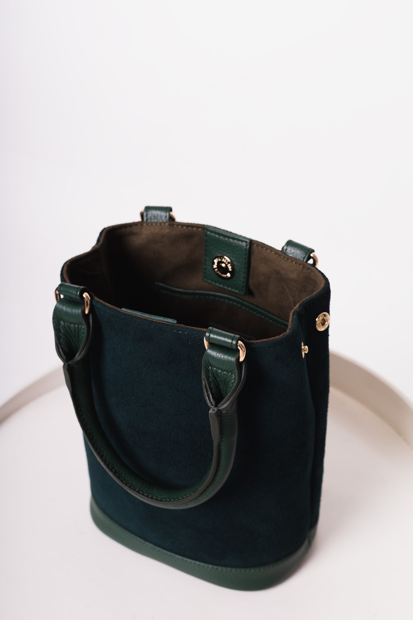 Cartera Siena - Gamuza Verde Bosque y cuero verde OFF 10% SALE