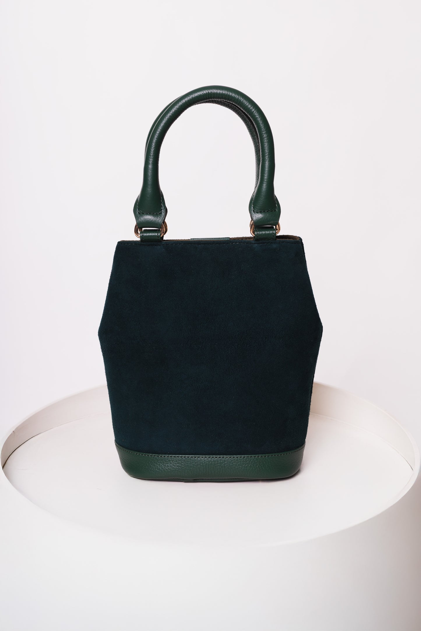 Cartera Siena - Gamuza Verde Bosque y cuero verde  OFF 10% SALE
