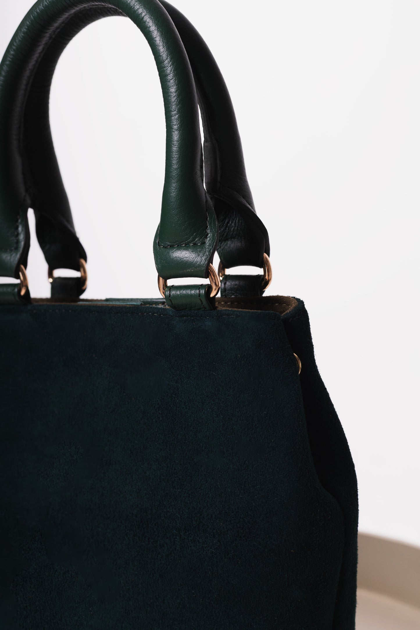 Cartera Siena - Gamuza Verde Bosque y cuero verde  OFF 10% SALE